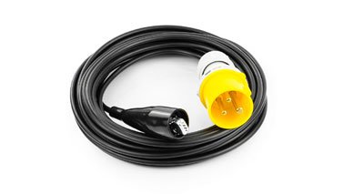 Black measuring cable, 3m, with industrial plugs, 2 pcs