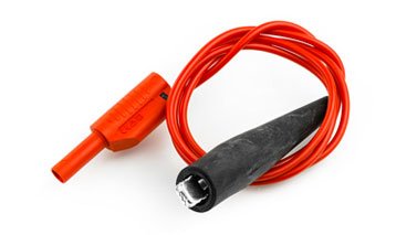 Red connection cable with alligator clip, 1m