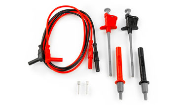 425: SET OF 2 4MM BANANABANANA CABLES, 2 LEADS WITH INTERCHANGEABLE TIP AND 2 FLEXIBLE