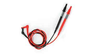 4413-2: PAIR OF LEADS WITH 4MM TIP AND RED/BLACK PROTECTION AND 90° BANANA CONNECTOR