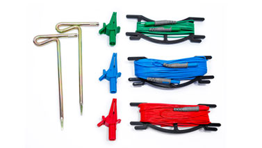 KIT0071: SET OF 2 RODS AND 3 CABLE COILS BLUE-RED-GREEN