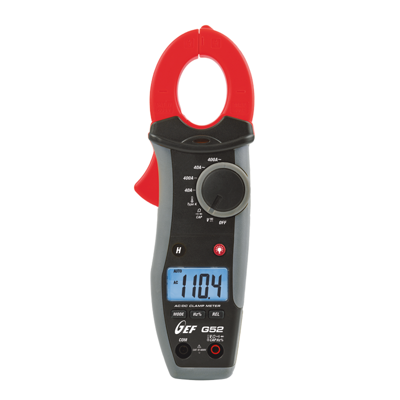 Pinza amperimétrica 400ACC/CA con medida de temperatura a través de sonda K