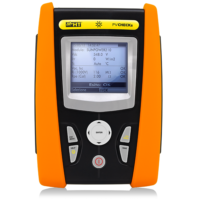 Multifunction device for checking electric safety and performance of a photovoltaic system IEC/EN62446