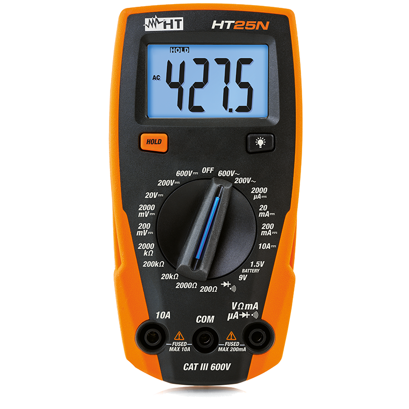 Compact digital multimeter, with DC current measurement up to 10A