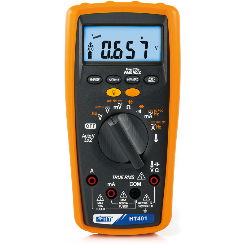 Professional TRMS multimeter with AC + DC measurement and low-impedance input LoZ