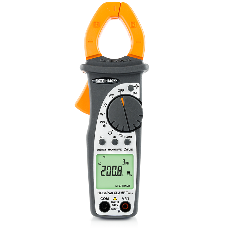 Alicantes amperométricos AC TRMS 400° com medição de Potência/Temperatura