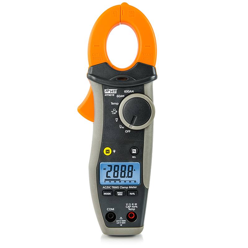 AC/DC TRMS 600A CAT IV clamp meter with temperature measurement