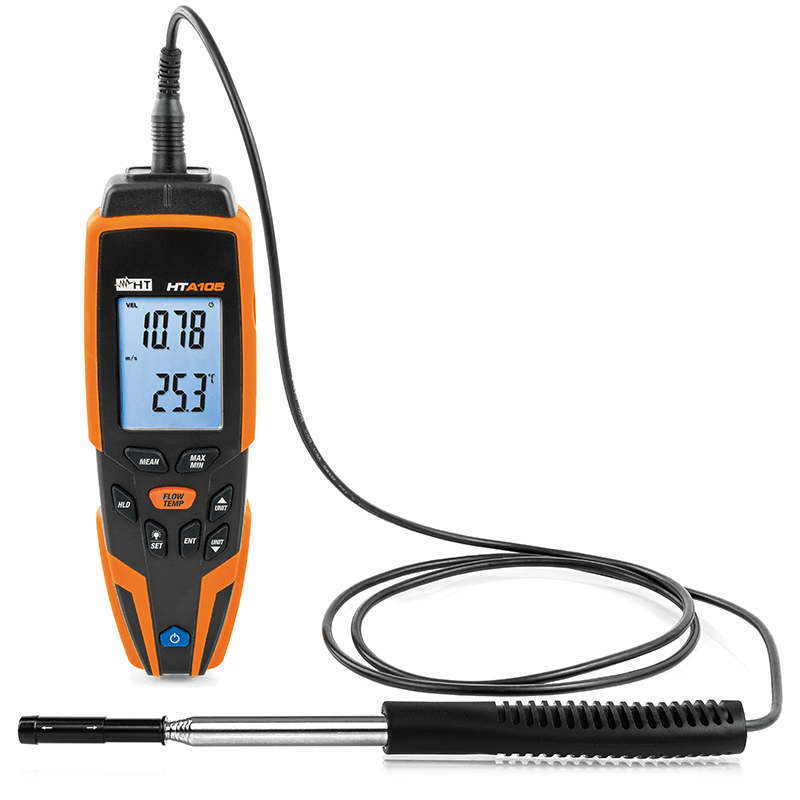 HTA105 Hot wire digital anemometer including air temperature measurement