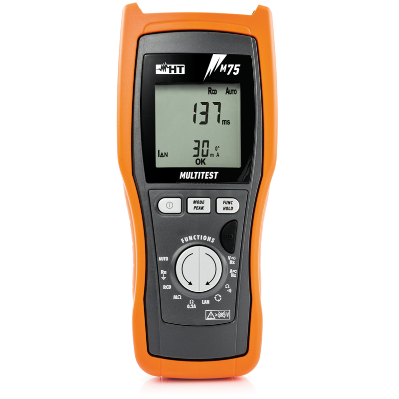 Instrument de contrôle de la sécurité CEI 64-8 avec fonctions multimètre TRMS et contrôle topographie des câbles des réseaux LAN RJ-45